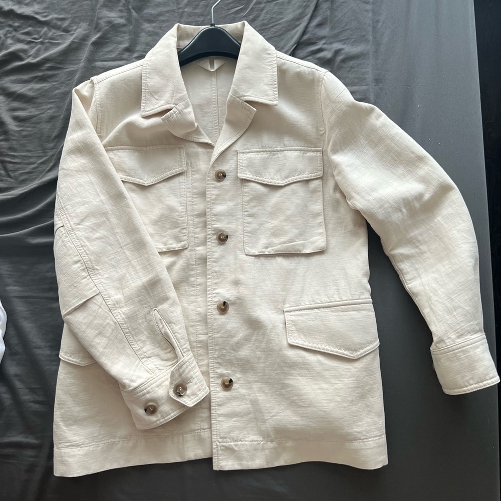 Arket Cream Lightweight Shirt Jacket Contemporary Style